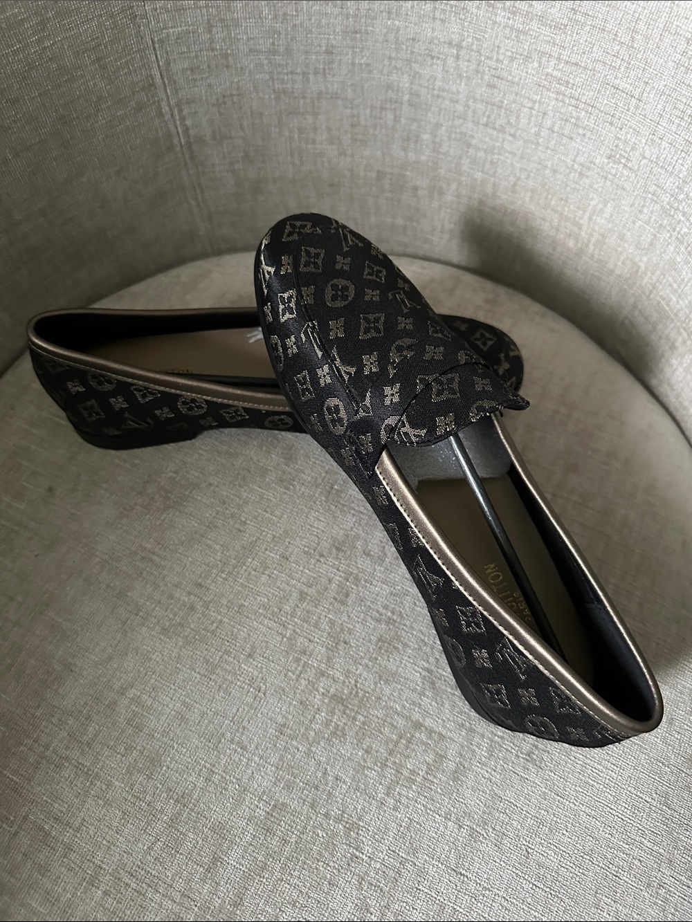 Black Monogram Loafers - Women's Black Loafers